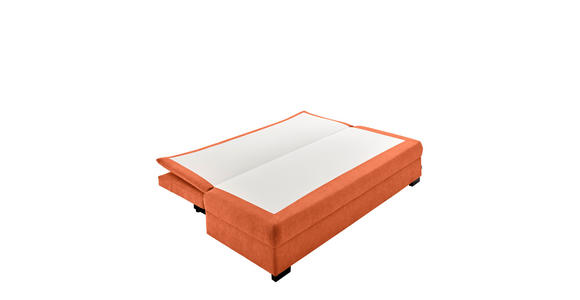 SCHLAFSOFA in Samt Orange - Schwarz/Orange, KONVENTIONELL, Kunststoff/Textil (207/94/90cm) - Venda