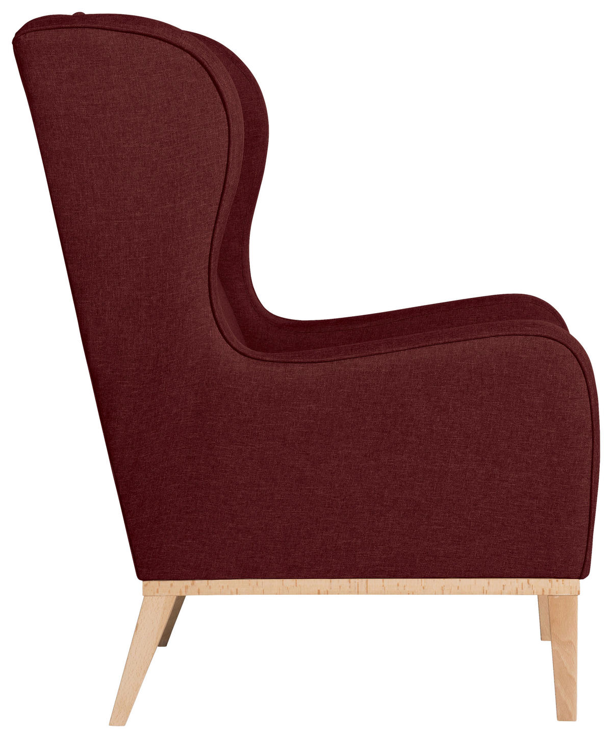 OHRENSESSEL in Flachgewebe Rot  - Rot/Naturfarben, KONVENTIONELL, Holz/Textil (66/104/78cm) - Max Winzer