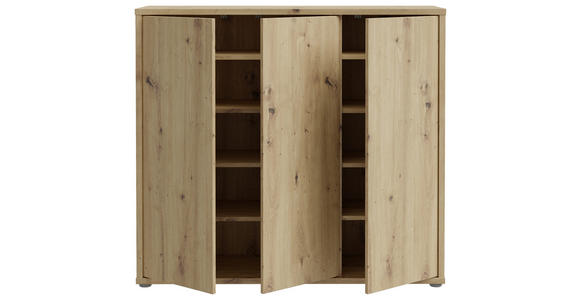 SCHUHSCHRANK 109,2/99,1/34,9 cm  - Eiche Artisan/Grau, MODERN, Holzwerkstoff/Kunststoff (109,2/99,1/34,9cm) - Xora