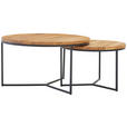 COUCHTISCH in Holz 80/80/44 cm  - Eichefarben/Schwarz, Design, Holz/Metall (80/80/44cm) - Linea Natura