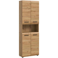 HOCHSCHRANK 60/185/30 cm  - Schwarz/Eiche Artisan, Basics, Holzwerkstoff/Kunststoff (60/185/30cm) - MID.YOU