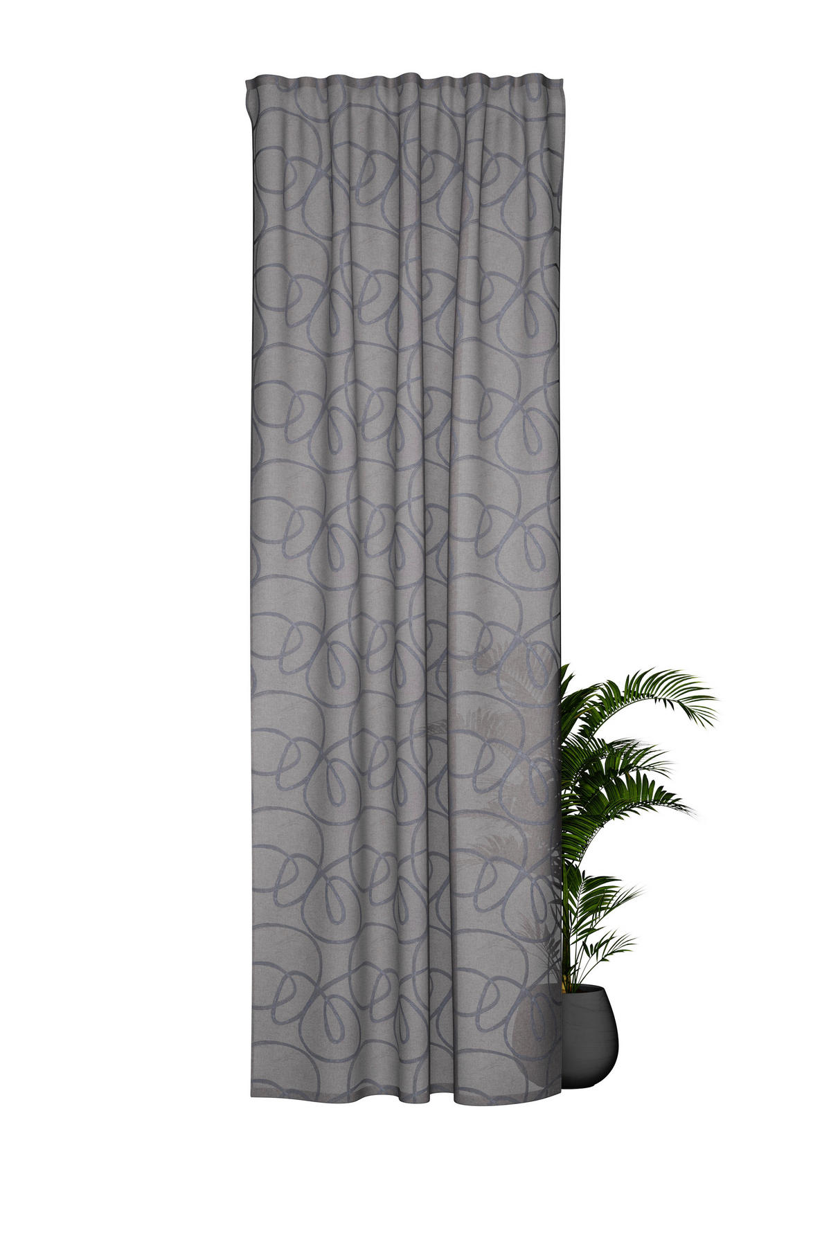 SCHLAUFENVORHANG halbtransparent  - Grau, Basics, Textil (135/245cm) - Fuggerhaus