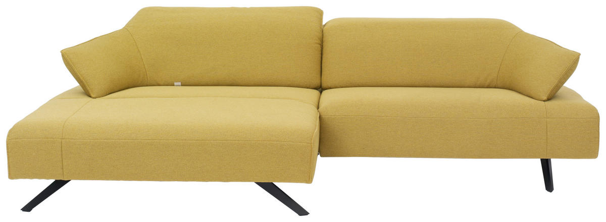 ECKSOFA in Struktur Currygelb  - Currygelb/Anthrazit, Design, Textil/Metall (165/276cm) - Himolla
