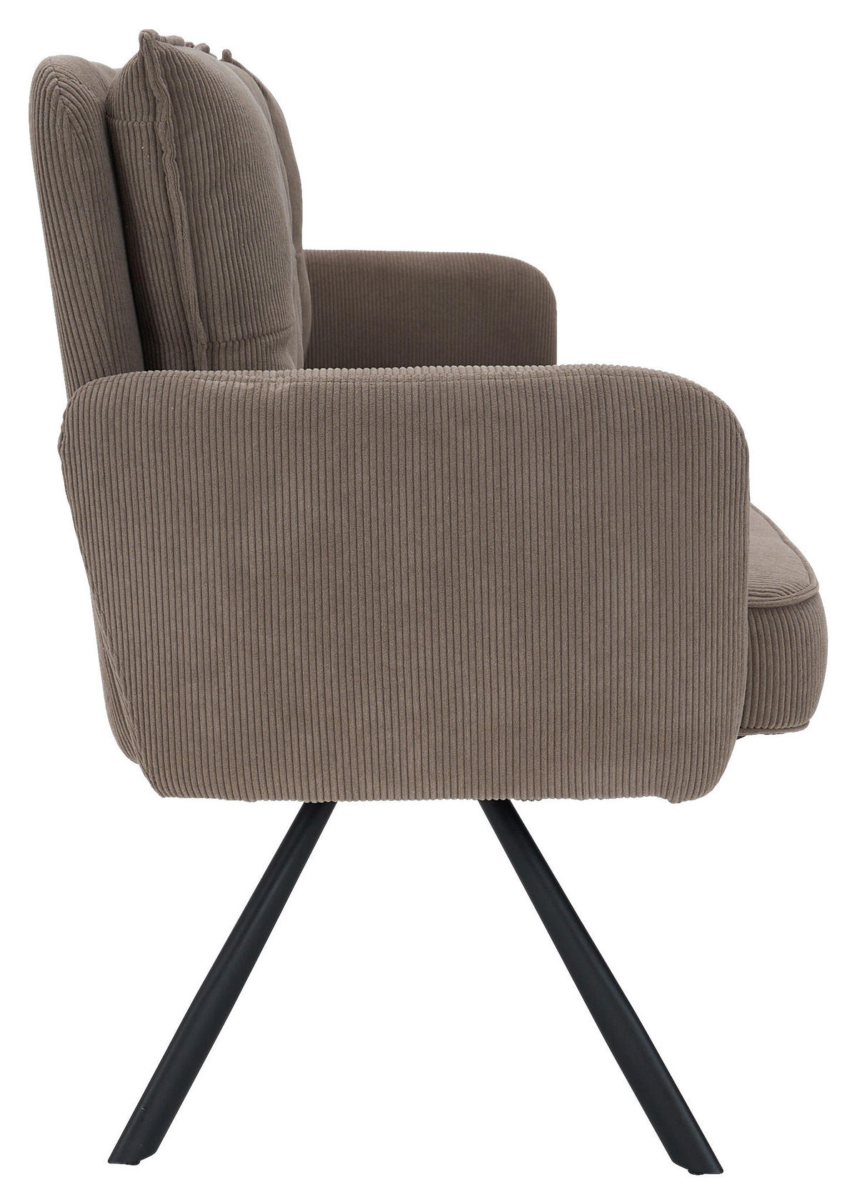 SITZBANK 180/93/67 cm Cord Braun Metall  - Schwarz/Braun, Design, Textil/Metall (180/93/67cm) - Novel