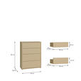 KOMMODE , 75/99/35 cm, 4 Schublade(n)  - Silberfarben/Hellgelb, Trend, Holzwerkstoff/Kunststoff (75/99/35cm) - Carryhome