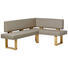 ECKBANK Echtleder Wildeiche massiv Eichefarben, Hellgrau - Eichefarben/Hellgrau, Design, Leder/Holz (203/153cm) - Valdera
