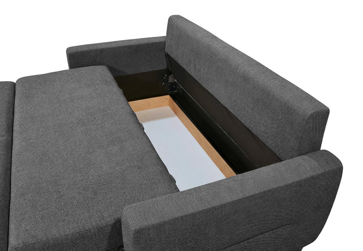 SCHLAFSOFA RIO in Chenille Graphitfarben  - Schwarz/Graphitfarben, MODERN, Holz/Textil (192/83/99cm) - MID.YOU