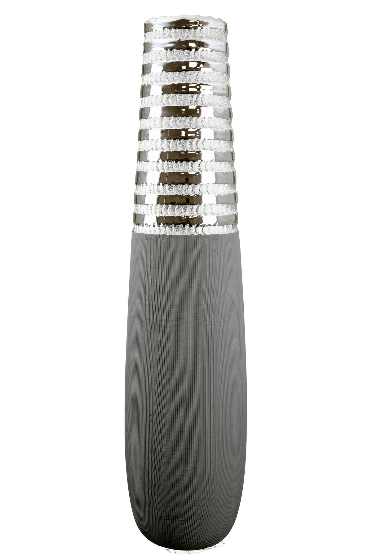 BODENVASE - Silberfarben/Grau, Basics, Keramik (15/50/15cm)