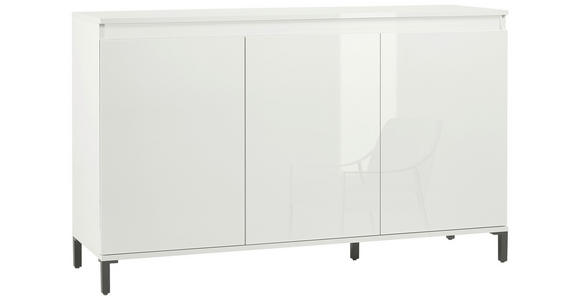 SIDEBOARD Weiß, Weiß Hochglanz 138/94/40 cm - Weiß Hochglanz/Anthrazit, Design, Holzwerkstoff/Kunststoff (138/94/40cm) - Xora