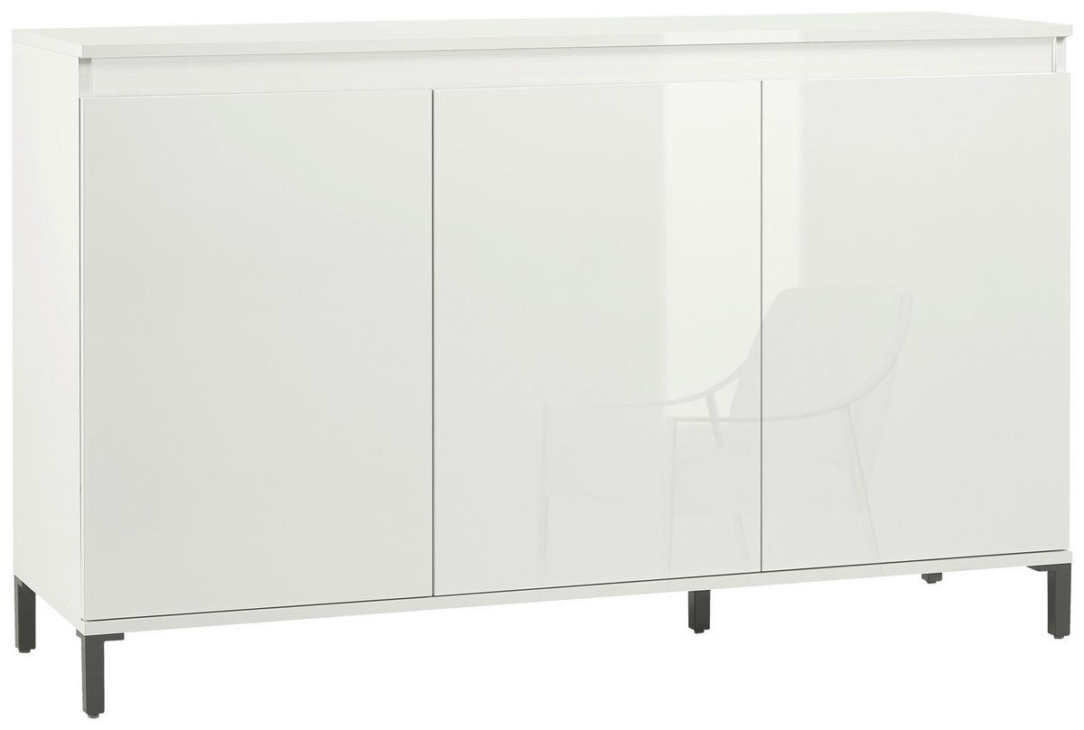 ŠIROKÁ KOMODA, biela, biela s vysokým leskom, 138/94/40 cm - biela/biela s vysokým leskom, Design, kompozitné drevo/plast (138/94/40cm) - Xora