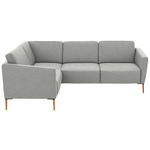 ECKSOFA  in Flachgewebe Grauweiß  189/236 cm  - Eichefarben/Grauweiß, Design, Holz/Textil (189/236cm) - Valnatura