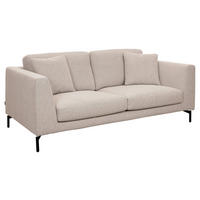 2,5-SITS SOFFA i svart, beige  - beige/svart, Basics, metall/trä (190/84/100cm) - Pure Home Comfort