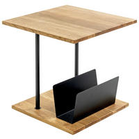 BEISTELLTISCH in Holz, Metall 45/45/45 cm  - Eichefarben/Schwarz, Design, Holz/Metall (45/45/45cm)