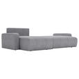 ECKSOFA in Cord Grau  - Schwarz/Grau, MODERN, Kunststoff/Textil (150/245cm) - Carryhome