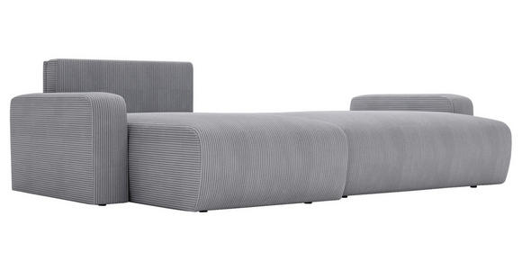 ECKSOFA in Cord Grau  - Schwarz/Grau, MODERN, Kunststoff/Textil (150/245cm) - Carryhome