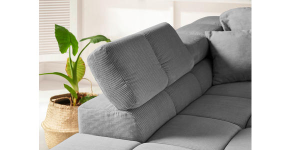 ECKSOFA  in Feincord Grau  215/319 cm  - Schwarz/Grau, Design, Kunststoff/Textil (215/319cm) - Hom`in