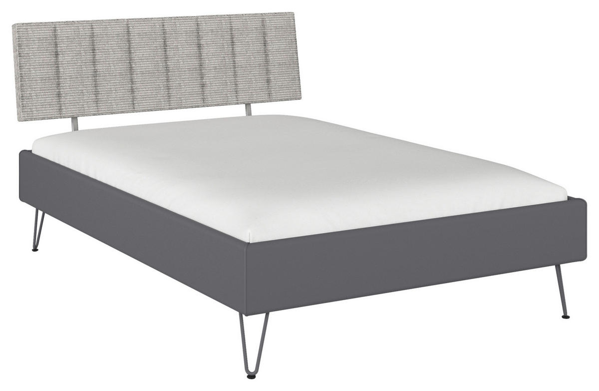 BETT 140/200 cm  in Grau  - Grau, Design, Textil/Metall (140/200cm) - Carryhome