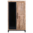 VITRINE  in massiv Mangoholz Naturfarben  - Schwarz/Naturfarben, LIFESTYLE, Glas/Holz (90/160/43cm) - Landscape