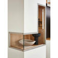 VITRINE  in furniert Balkeneiche Weiß, Wildeiche - Wildeiche/Edelstahlfarben, Design, Glas/Holz (60/218/42cm) - Dieter Knoll