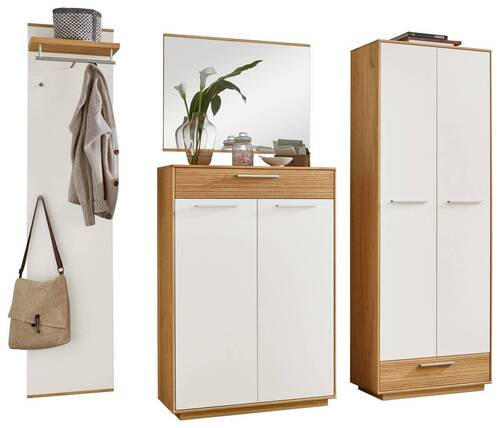 GARDEROBE 4-teilig  in 220/195/37 cm  - Eichefarben/Weiß, Design, Holz/Holzwerkstoff (220/195/37cm) - Novel