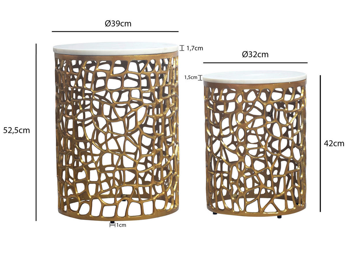  i sten 39/39/52,5 cm  - guldfärgad, Design, metall/sten (39/39/52,5cm) - Livetastic