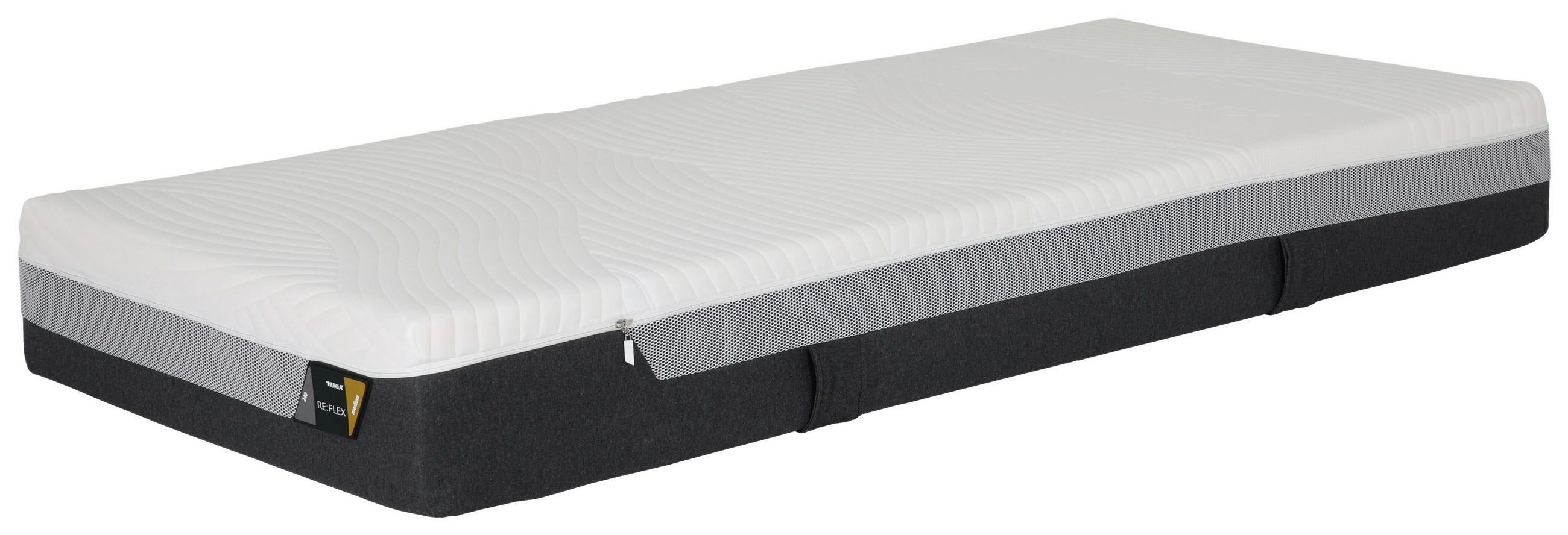 KALTSCHAUMMATRATZE 90/200 cm, Höhe ca.: 26 cm, H2 = mittel, 7-Zonen - Weiß, Basics, Textil (90/200cm) - Hukla