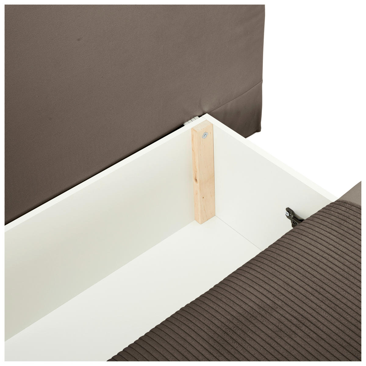 ZOFA S POSTELJNO FUNKCIJO,  rjava tekstil  - krem barve/barve bukve, Konvencionalno, tekstil/les (191/92cm) - Carryhome