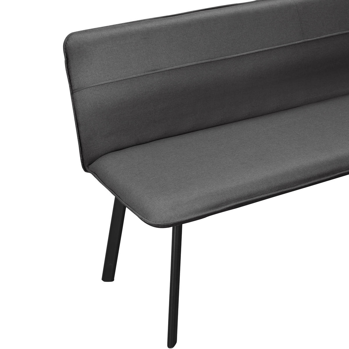 SITZBANK 160/79/56 cm Webstoff Anthrazit  - Anthrazit/Schwarz, Basics, Textil/Metall (160/79/56cm) - MID.YOU