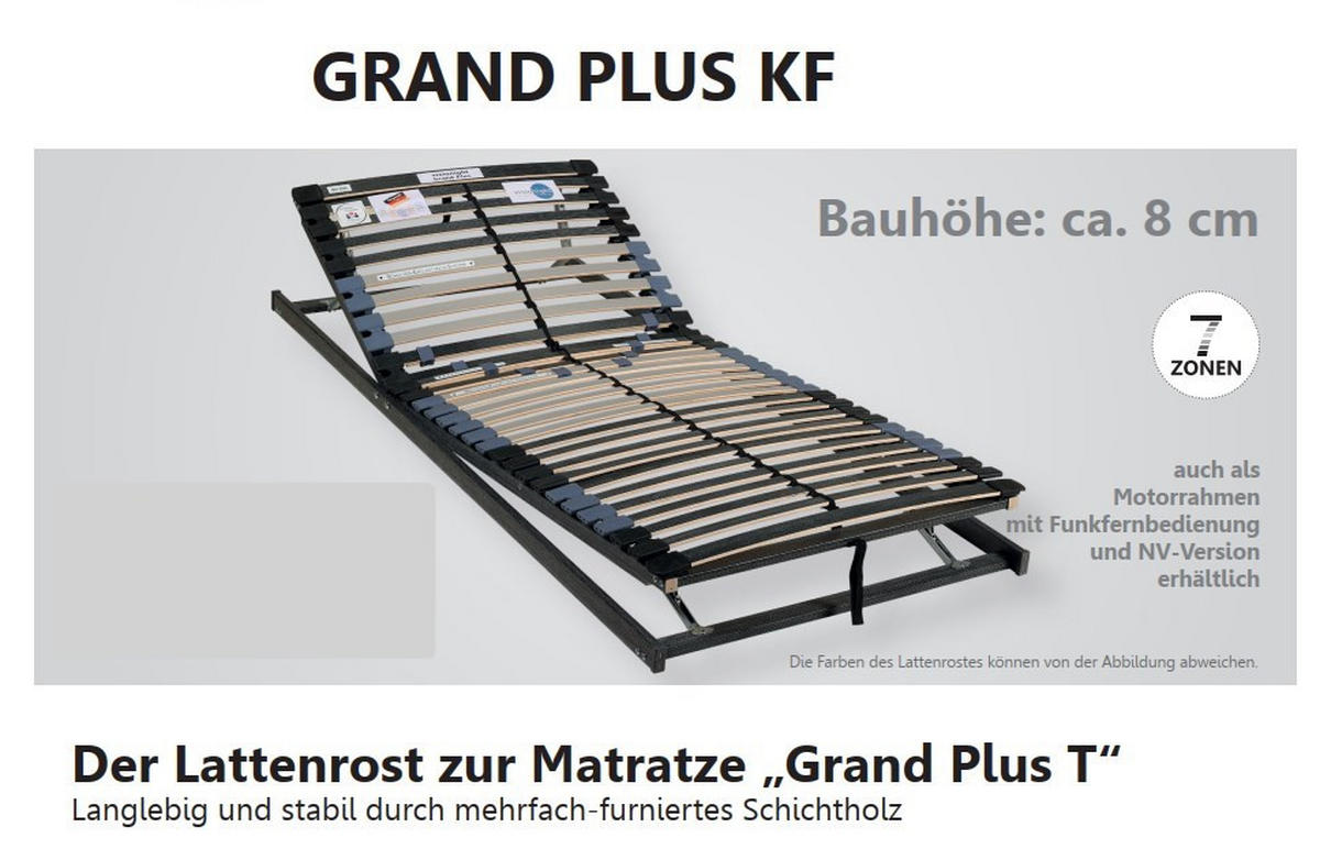 LATTENROST 100/200 cm Kopfteil, Fußteil verstellbar, Birke, Buche  - Braun/Grau, Basics, Holz (100/200cm) - Novel