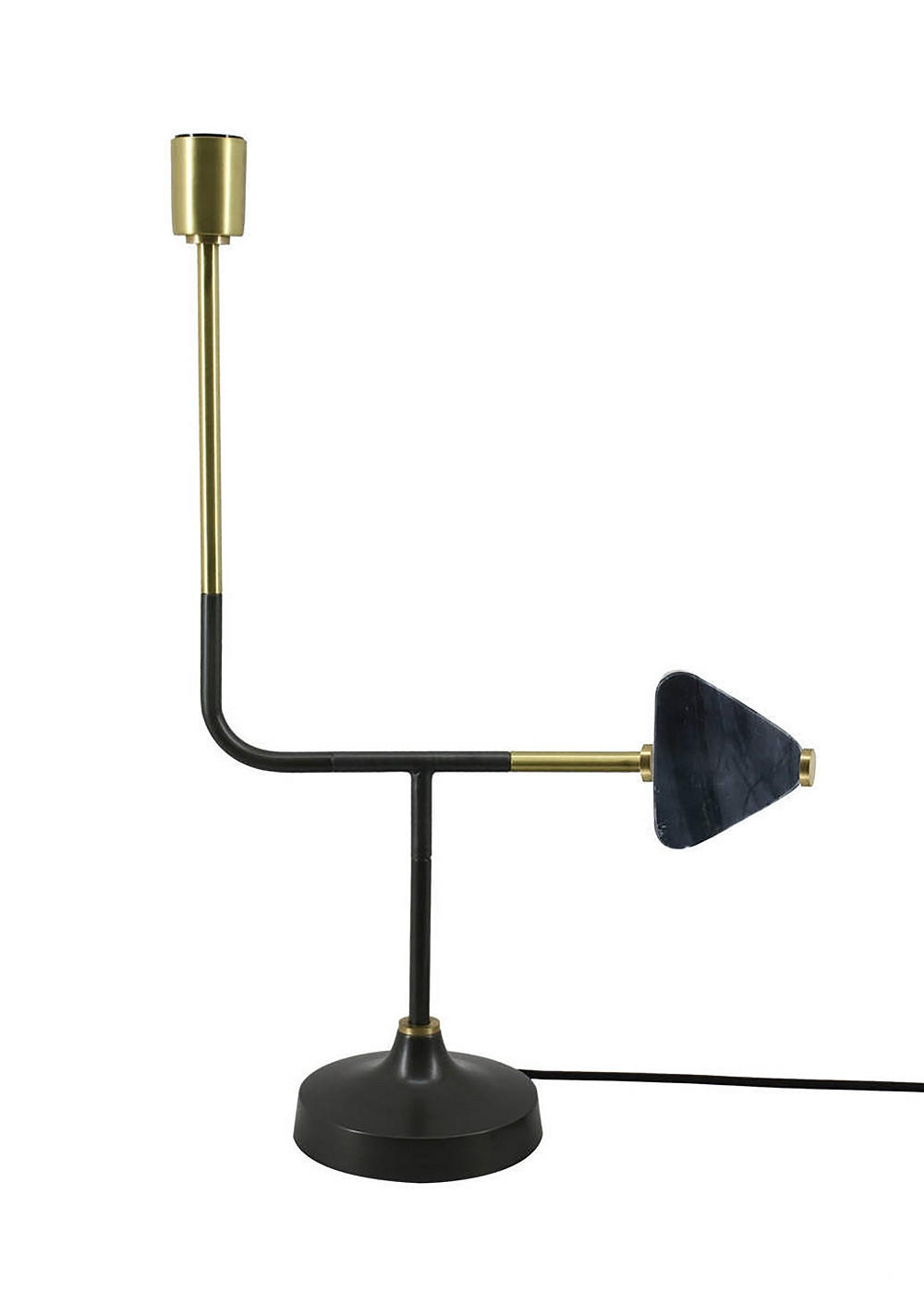 TISCHLEUCHTE 36/15/29 cm   - Goldfarben/Schwarz, Trend, Metall (36/15/29cm) - Kayoom