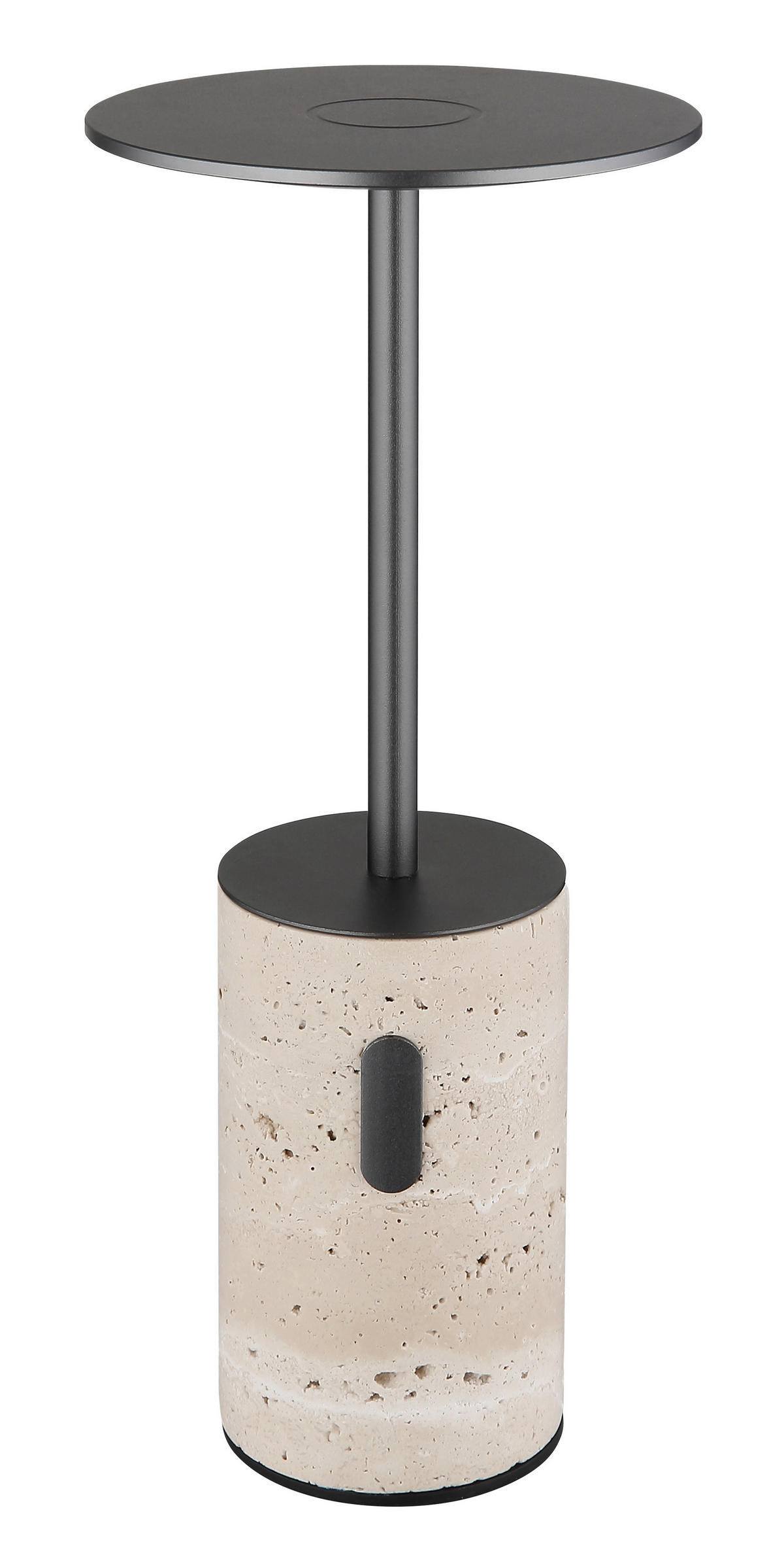 AKKU-TISCHLEUCHTE TRAVERTIN 12/27,6 cm  - Graphitfarben/Schwarz, Design, Kunststoff/Stein (12/27,6cm) - Globo