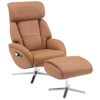 MASSAGESESSEL in Lederlook Braun  - Silberfarben/Braun, Design, Leder/Textil (76/111/87cm) - Livetastic