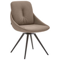 STUHL  in Stahl Mikrofaser  - Fango/Anthrazit, Design, Textil/Metall (55/91/64cm) - Venjakob