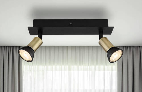 PROIECTOR - auriu/negru, Design, metal (25/6/9cm) - Globo