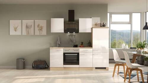 KUCHYŇSKÁ LINKA NEPAL 220 - Sonoma dub/kašmírová, Moderní, kov/kompozitní dřevo (220cm) - FlexWell