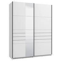 SKRIŇA S POS. DVER. – HOR.VED, biela, 145,5/217,5/61 cm - čierna/biela, Basics, kov/kompozitné drevo (145,5/217,5/61cm) - Xora