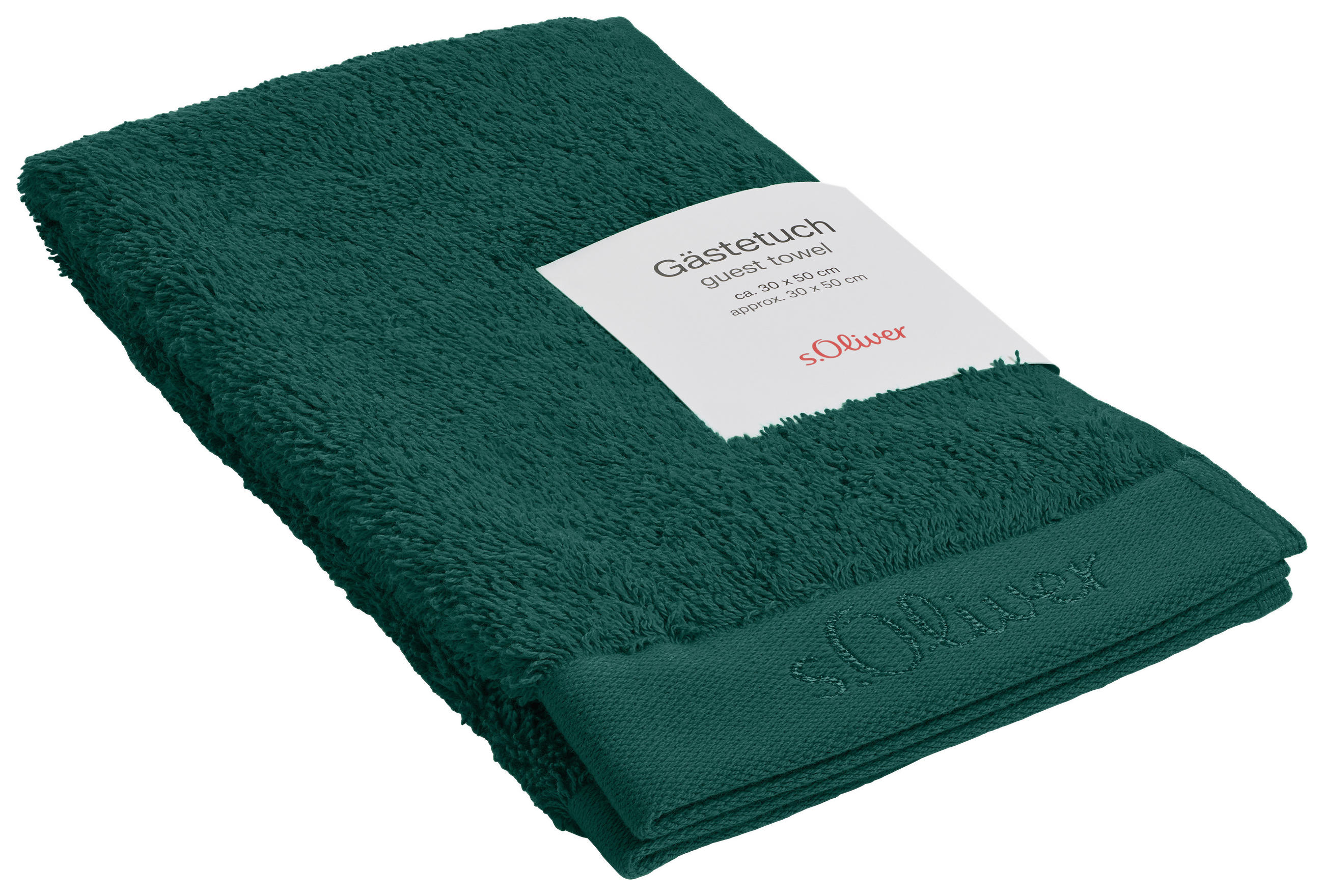 RUČNÍK PRO HOSTY, 30/50 cm, tmavě zelená - tmavě zelená, Basics, textil (30/50cm) - S. Oliver