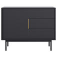 HIGHBOARD Schwarz  - Goldfarben/Schwarz, Design, Holzwerkstoff/Metall (104/82/39cm) - Xora