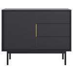 HIGHBOARD Schwarz  - Goldfarben/Schwarz, Design, Holzwerkstoff/Metall (104/82/39cm) - Xora