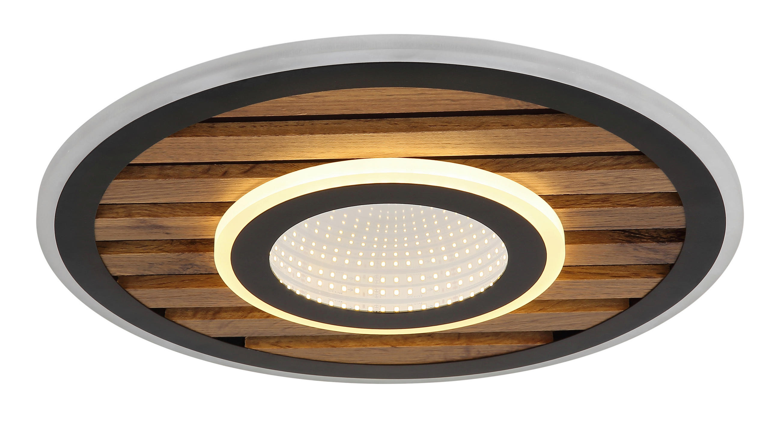 STROPNÍ LED SVÍTIDLO, 40/6 cm  - bílá/tmavě hnědá, Natur, kov/kompozitní dřevo (40/6cm) - Globo