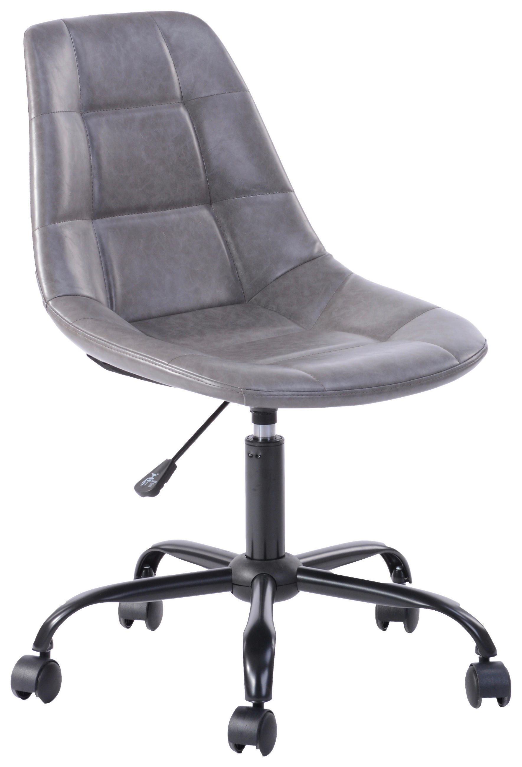 Bürostuhl Rudolf Lederlook Grau