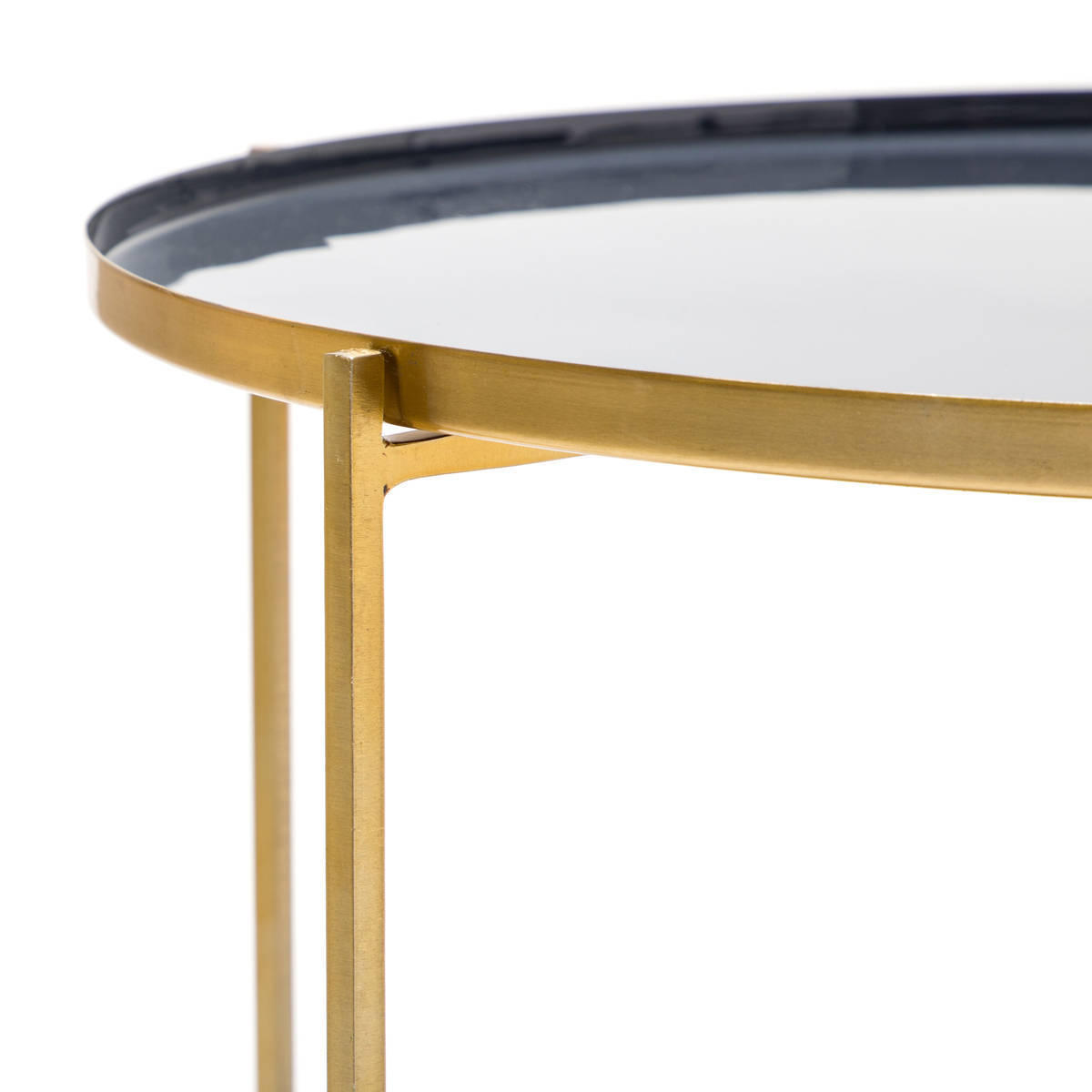 BEISTELLTISCH in Metall 50/50/40 cm  - Goldfarben/Dunkelblau, Basics, Metall (50/50/40cm) - Kayoom