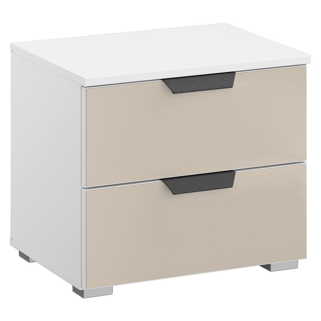 Nachtkästchen Artemis Weiß/champanger, H: 43cm