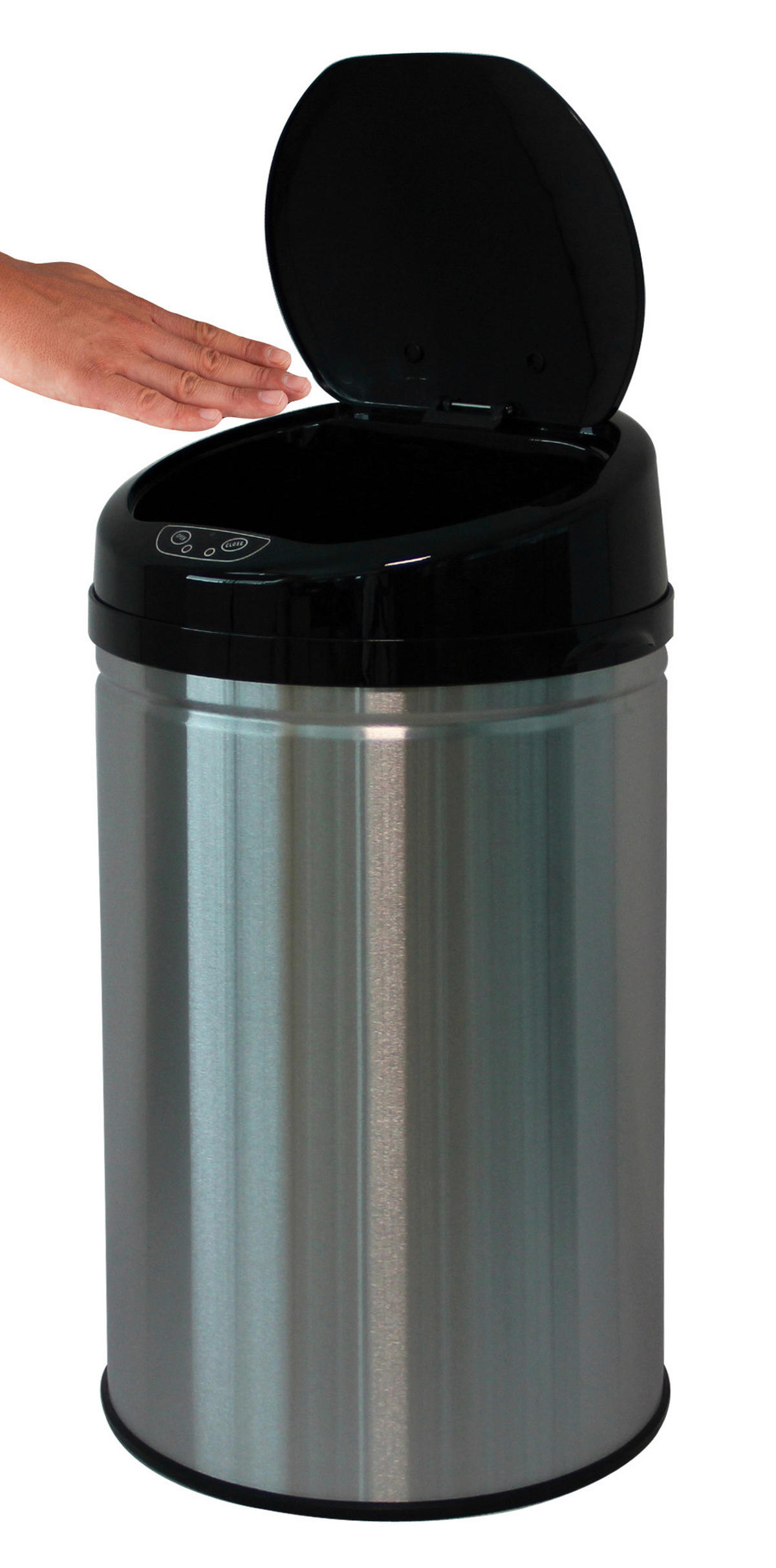 ABFALLEIMER 30 l  Metall  - Silberfarben/Schwarz, Trend, Kunststoff/Metall (31/31/61,5cm) - Echtwerk
