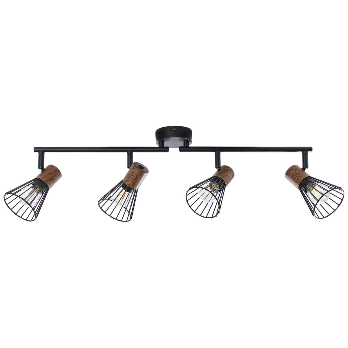 DECKENLEUCHTE Manama 60,5/18/20 cm   - Schwarz, Design, Holz/Metall (60,5/18/20cm) - Brilliant
