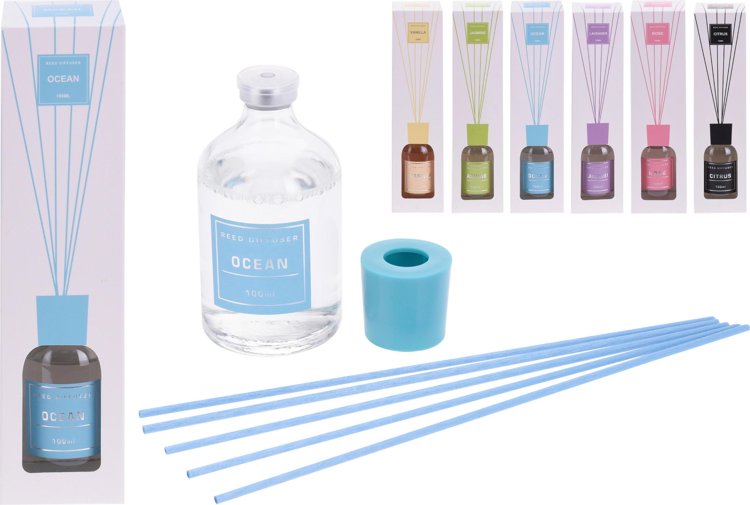 Diffuser Mit Duftstäbchen Reed, Versch. Düfte 100 Ml