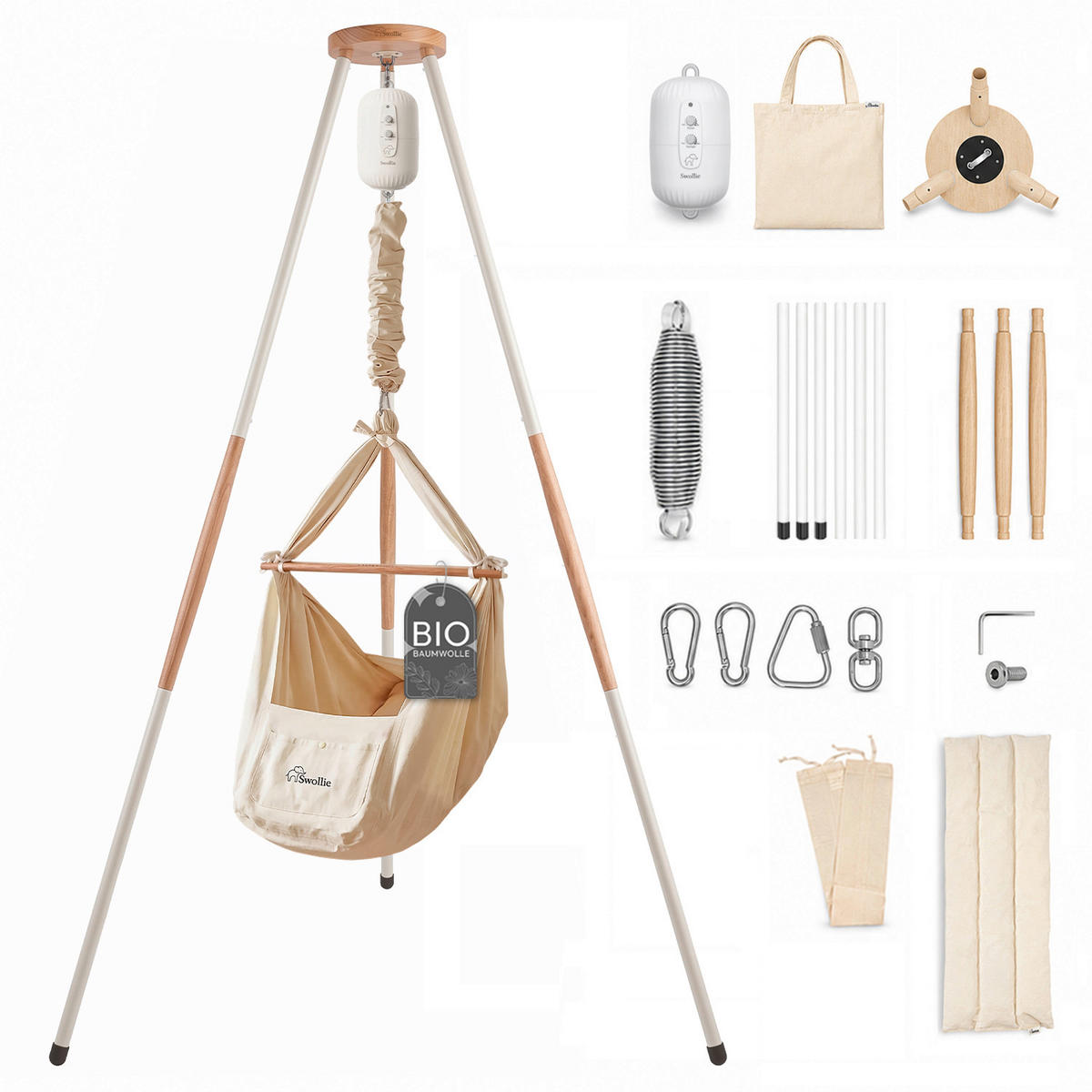 FEDERWIEGE  120/120/194 cm  - Beige, Basics, Textil (120/120/194cm)