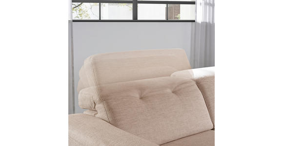 ECKSOFA Sandfarben Struktur - Sandfarben/Eichefarben, Design, Holz/Textil (305/163cm) - Novel