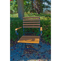 GARTENKLAPPSESSEL-SET Akazie Eisen Anthrazit, Akaziefarben  - Anthrazit/Akaziefarben, Basics, Holz/Metall (55/89/58cm) - Gardenson