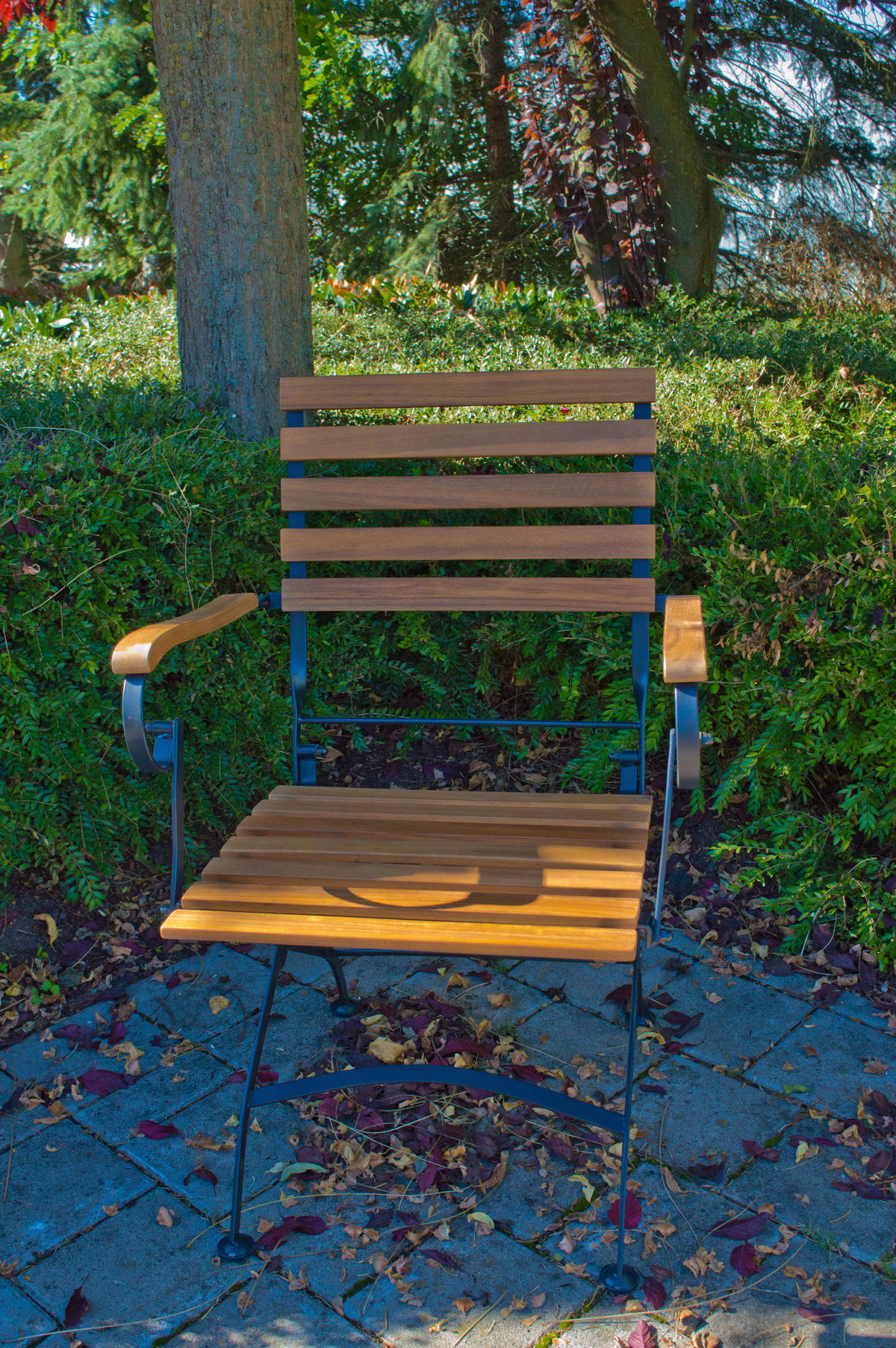 GARTENKLAPPSESSEL-SET Akazie Eisen Anthrazit, Akaziefarben  - Anthrazit/Akaziefarben, Basics, Holz/Metall (55/89/58cm) - Gardenson